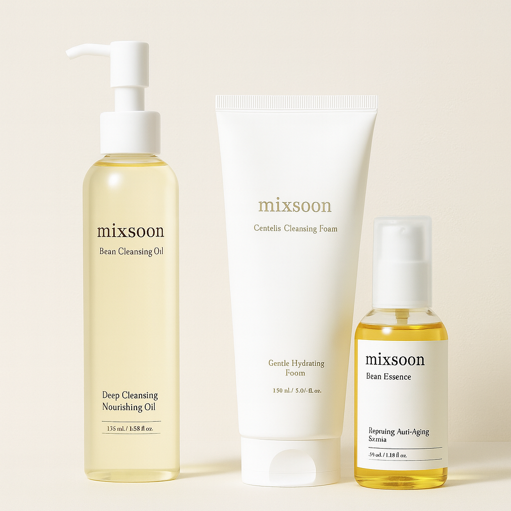 طقم روتين حبوب Mixsoon 3 في 1 – ينظف، يصلح ويضيء